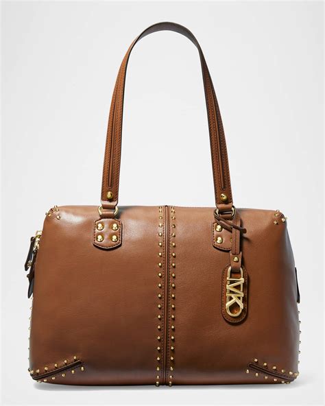 michael kors astor large leather tote|michael kors studded handbag.